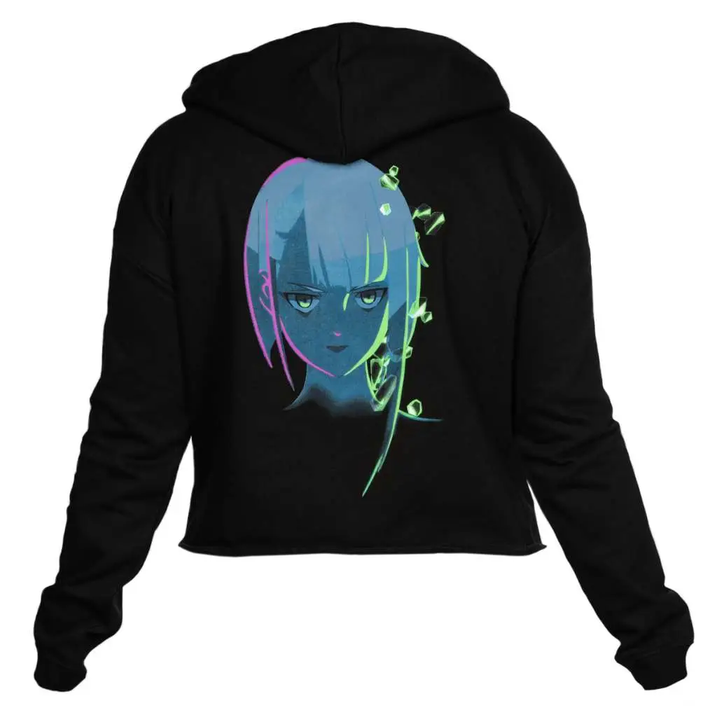 Sweat cyberpunk edgerunners neon lucy crop hoodie l
